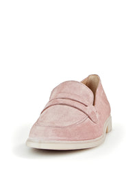 Loafers - ljusrosa mocka, loaferband i läder