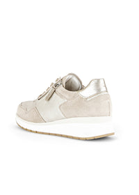 Sneakers with a small wedge sole - light shades, wide last