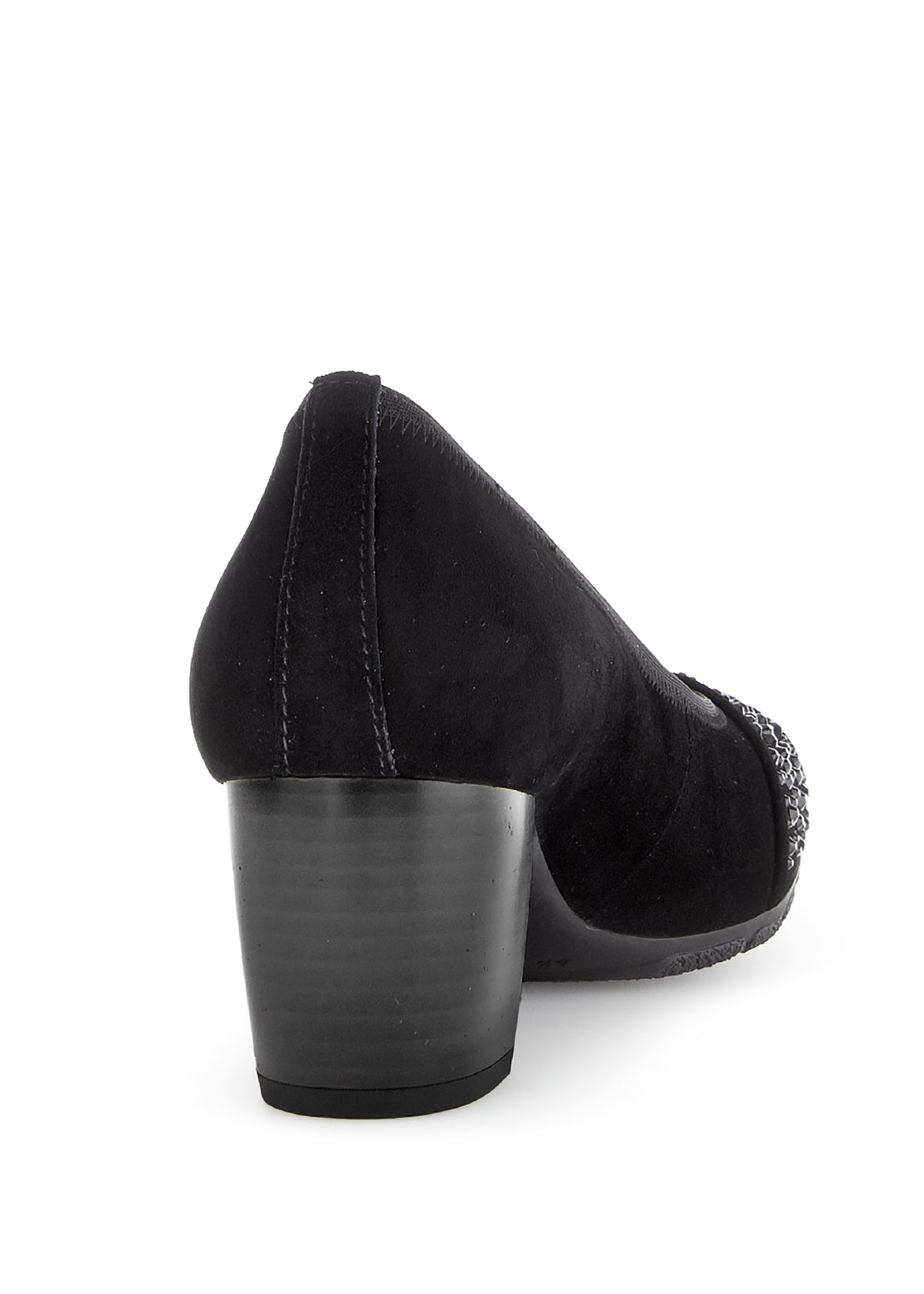Skor med öppen tå med dubbklack - svart läder