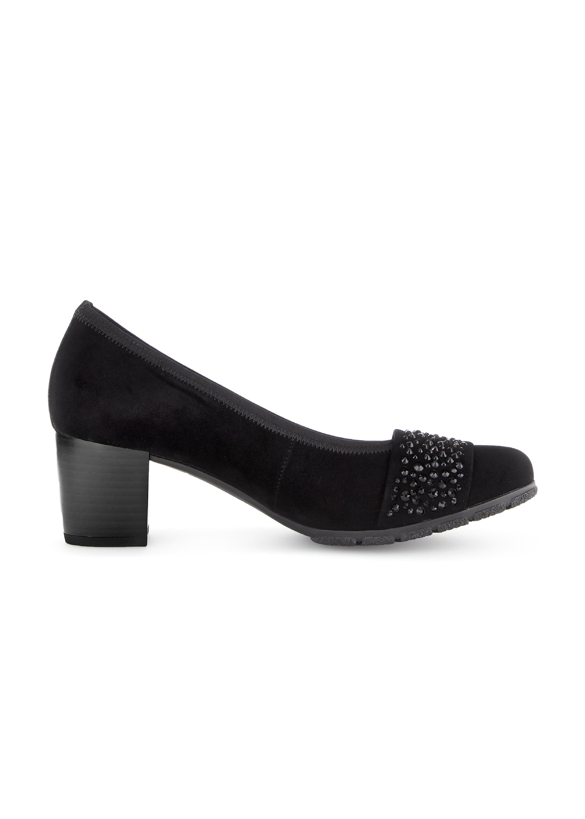 Open-toed shoes with studded heel - black leather