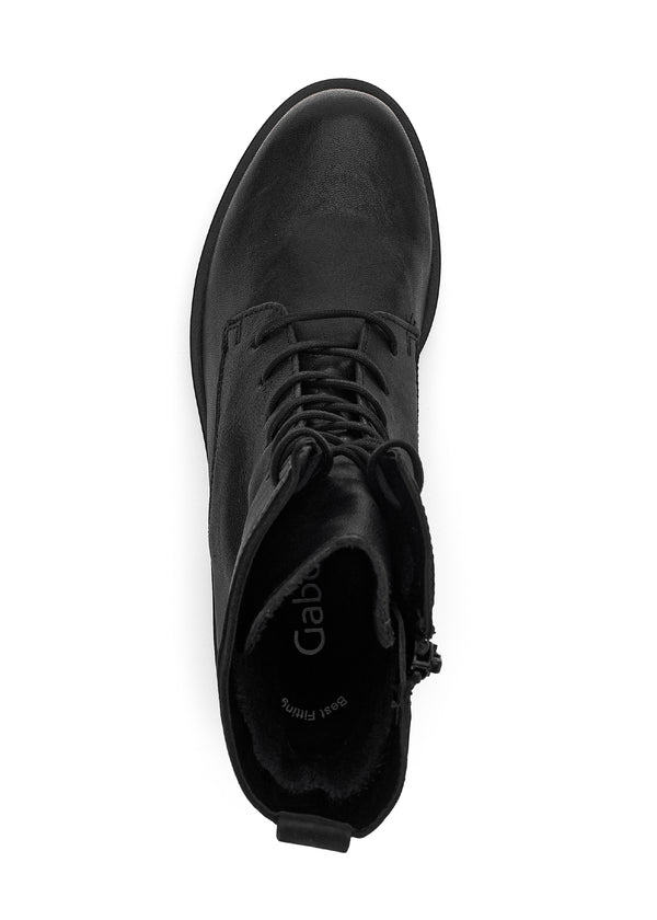 Snörstövletter - svart läder