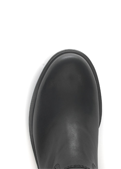 Boots - black leather, M-L shaft