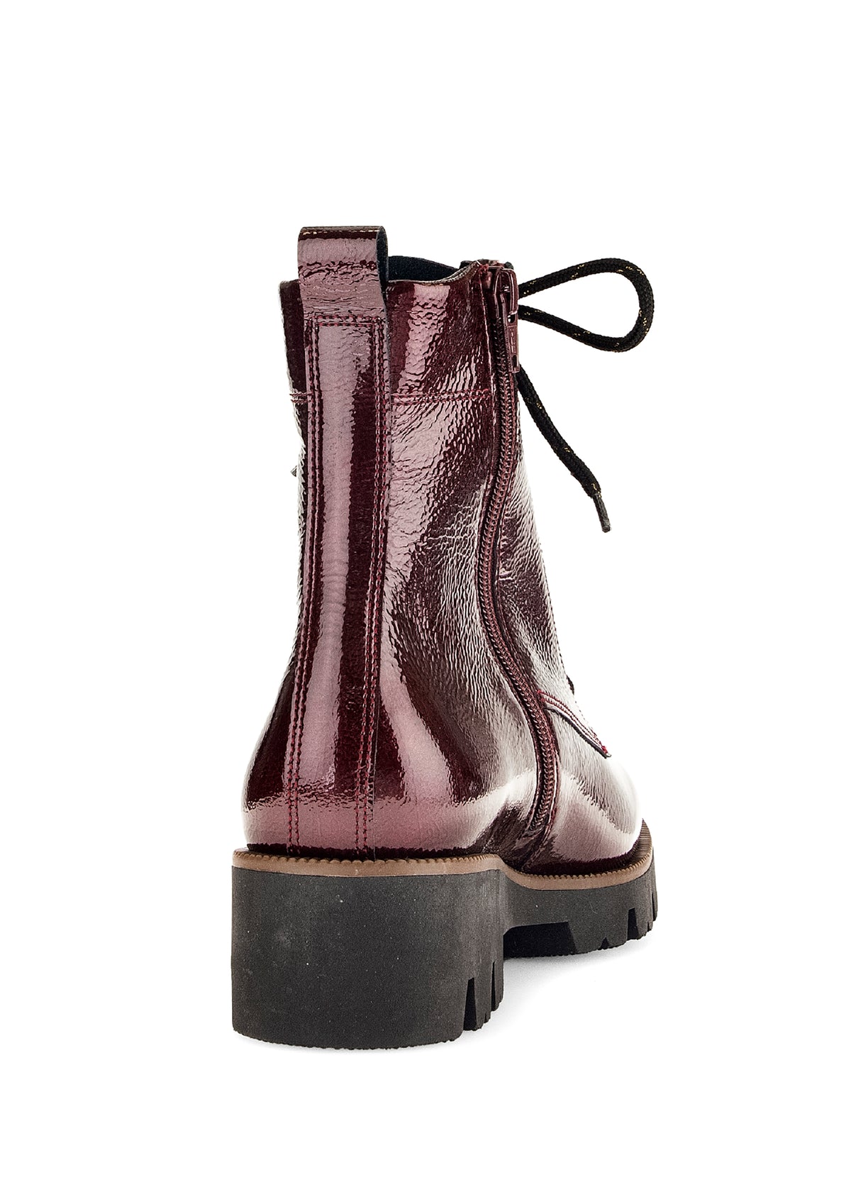 Maiharit - tummanpunainen kiiltonahka, musta-kultaraitaiset nauhat