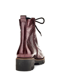 Maiharit - tummanpunainen kiiltonahka, musta-kultaraitaiset nauhat