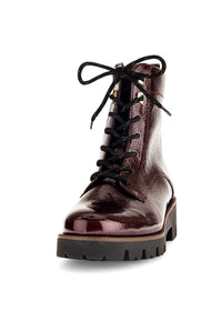 Maiharit - tummanpunainen kiiltonahka, musta-kultaraitaiset nauhat