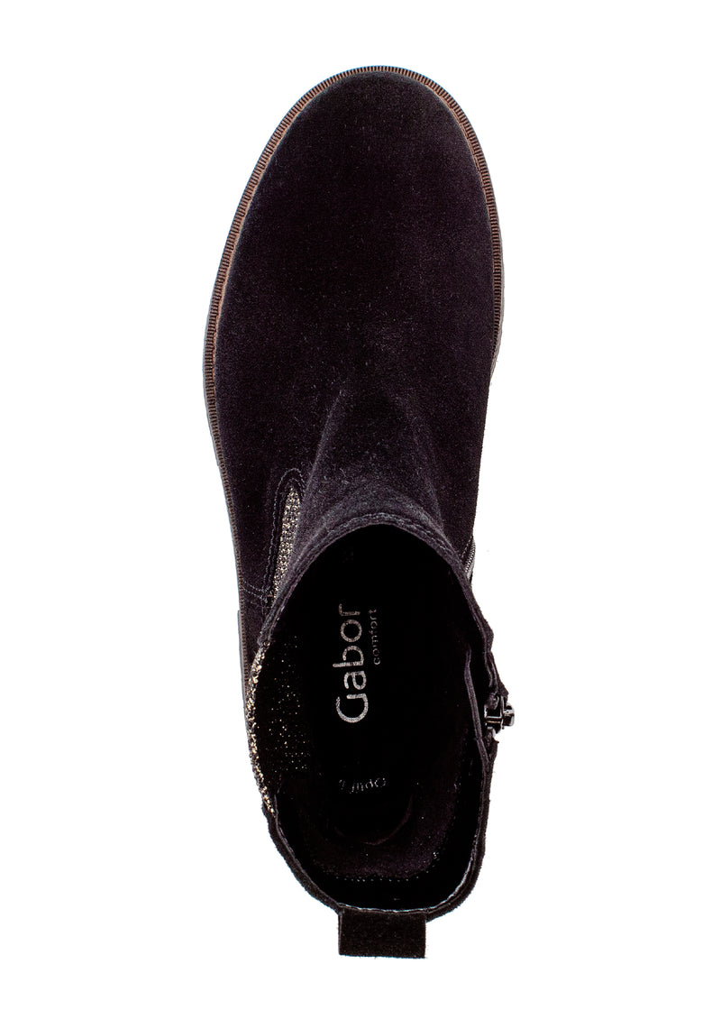 Chelseanilkkurit paksulla pohjalla - musta mokkanahka, leveä lesti