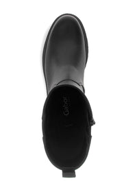 Nilkkurit korkeammalla varrella - musta nahka, kiiltävä raita