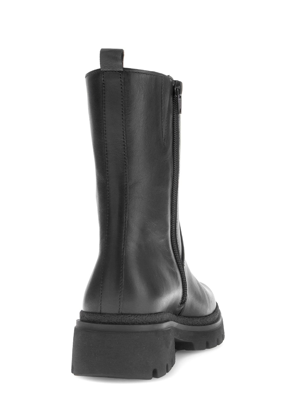 Nilkkurit korkeammalla varrella - musta nahka, kiiltävä raita