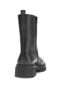 Nilkkurit korkeammalla varrella - musta nahka, kiiltävä raita