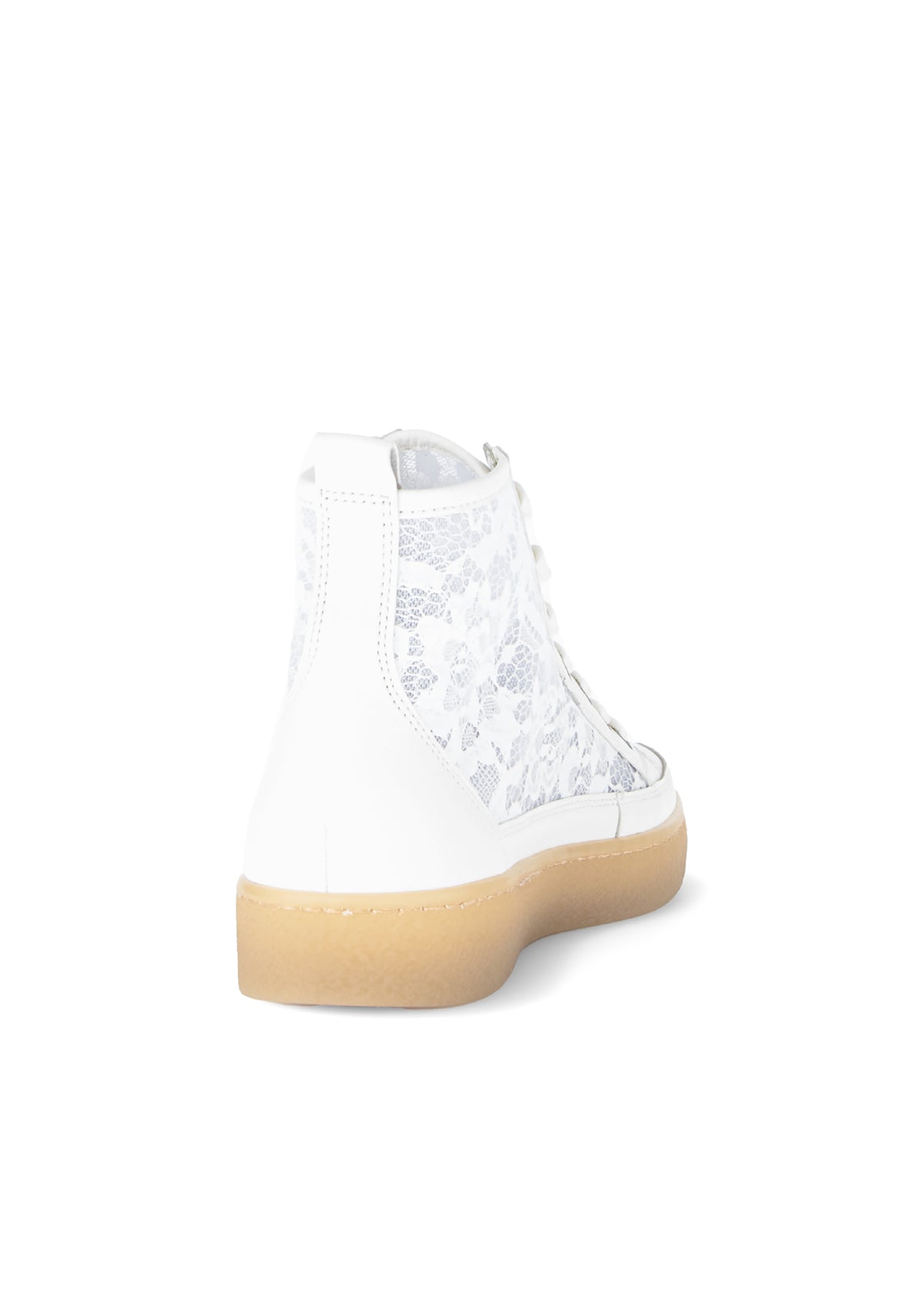 Varrelliset pitsitennarit - valkoinen nahka ja pitsikangas