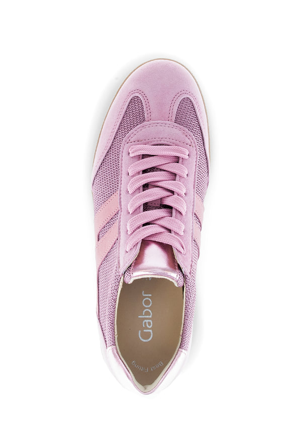 Sneakers med ljusbrun sula - ljusrosa