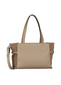 Damväska - Noelle, ljusbrun, pälskanter