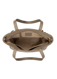 Damväska - Noelle, ljusbrun, pälskanter