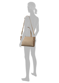 Damväska - Noelle, ljusbrun, pälskanter