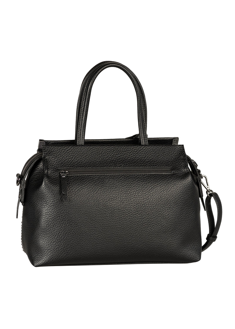 Women's shoulder bag - Gela, black, small metal studs