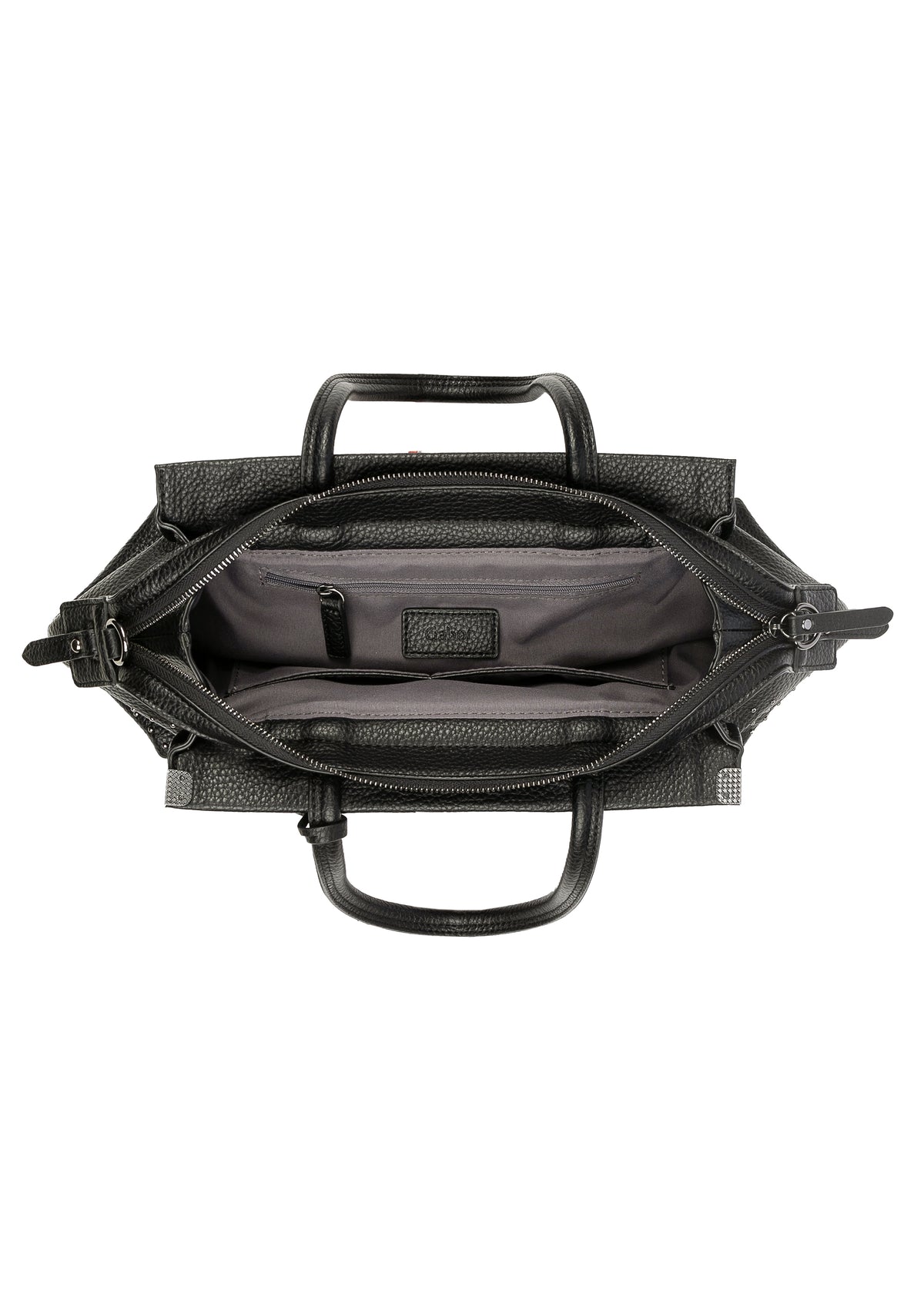 Naisten olkalaukku - Gela, musta, pieniä metalliniittejä