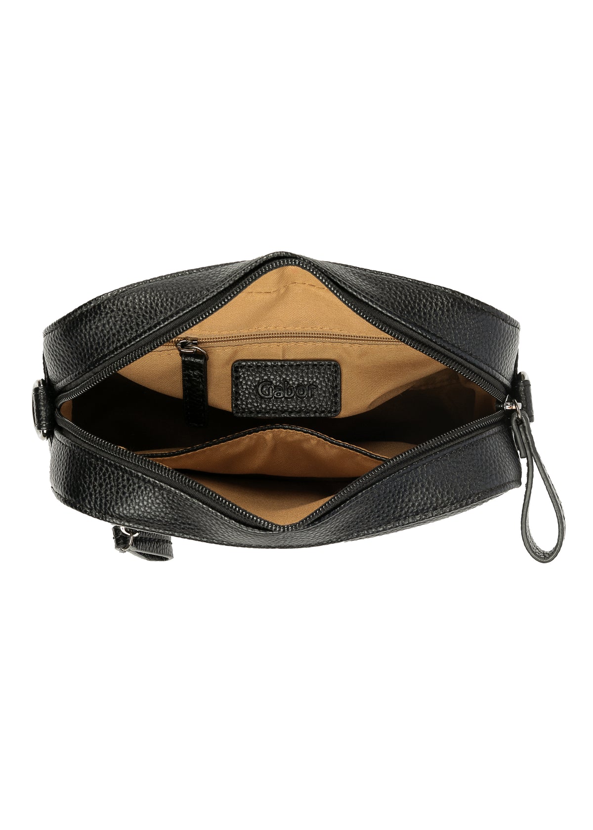 Naisten pieni olkalaukku - Silena, musta, leopardikuvioinen olkahihna