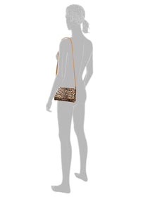 Naisten pieni olkalaukku - Salida, ruskea leopardikuvio