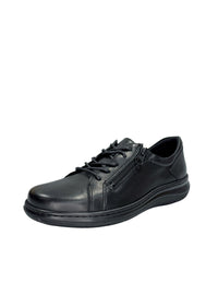 Nauhalliset kävelykengät - musta nahka, leveä lesti