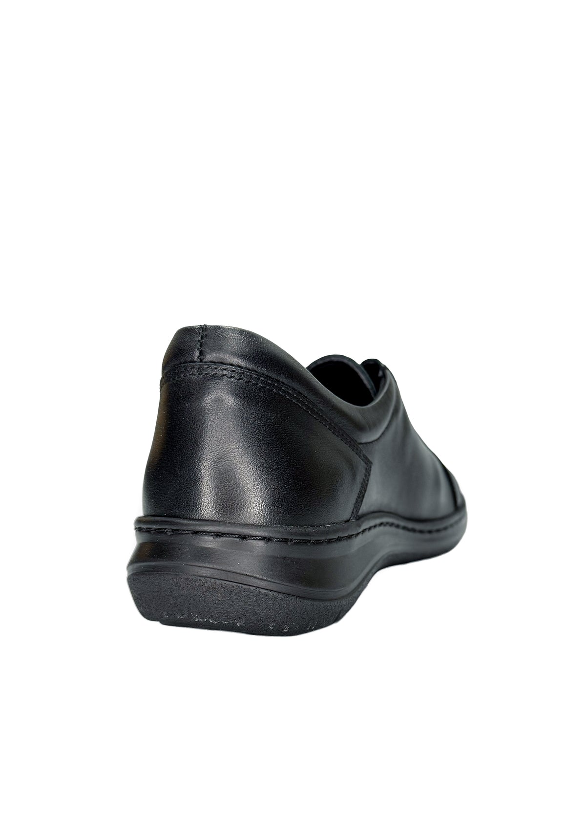 Nauhalliset kävelykengät - musta nahka, leveä lesti