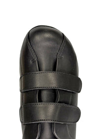 Terveyskengät tarroilla - musta nahka, erittäin leveä lesti