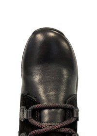 Winter ankle boots with a grippy friction sole - black leather, wide last