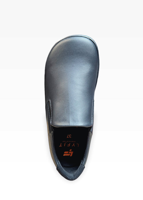 Nauhattomat kävelykengät - musta nahka, erittäin leveä lesti