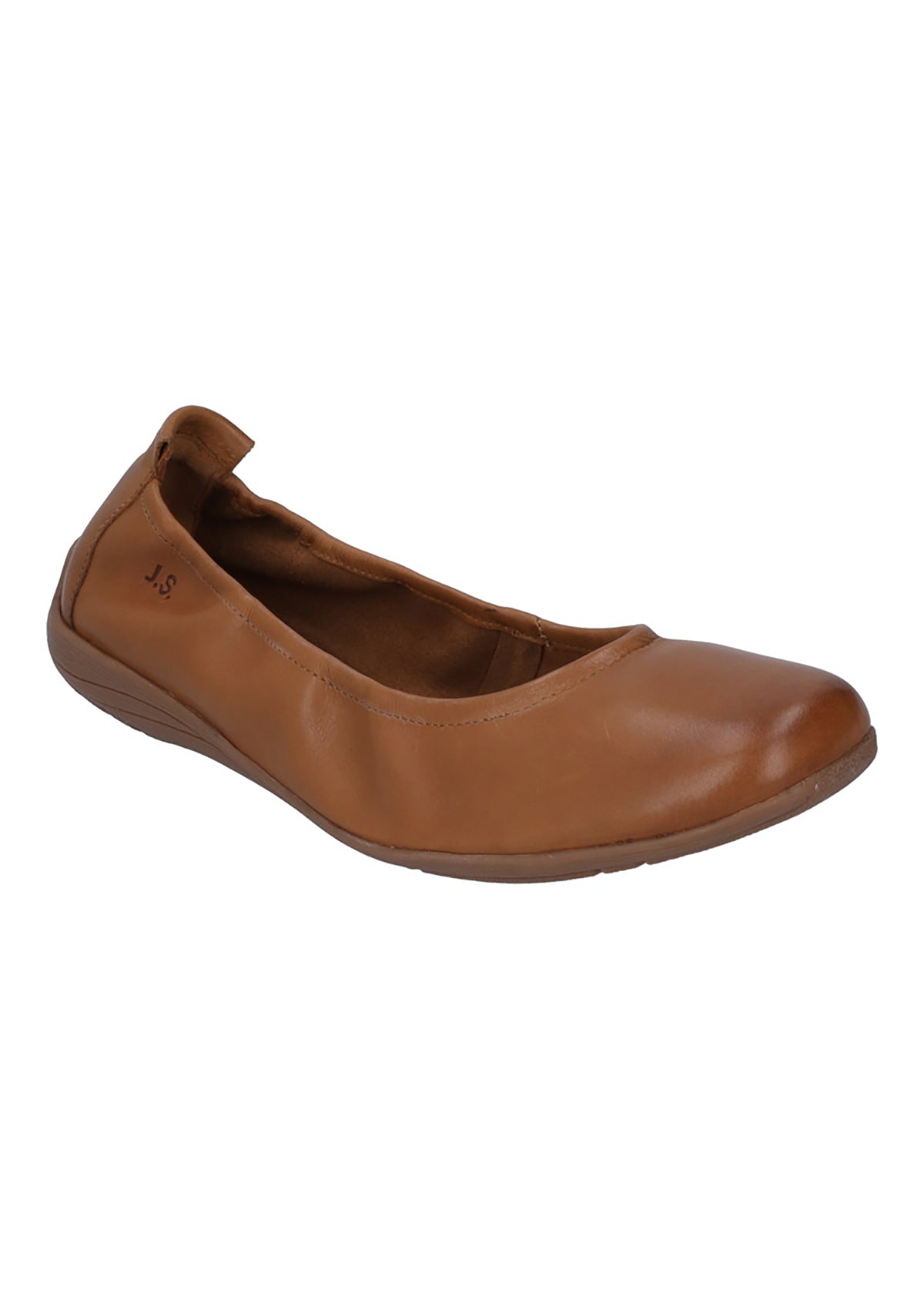 Ballerina shoes - cognac brown leather, Fenja 01