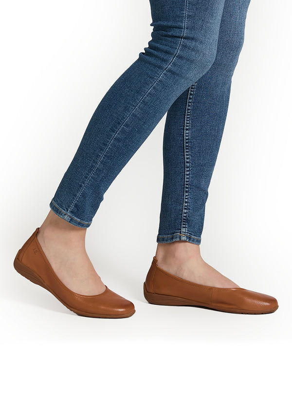 Ballerinat - konjakinruskea nahka, Fenja