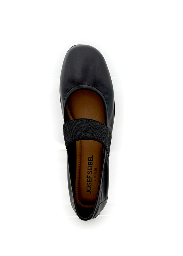 Ballerinat joustoremmillä - musta nahka, Fenja