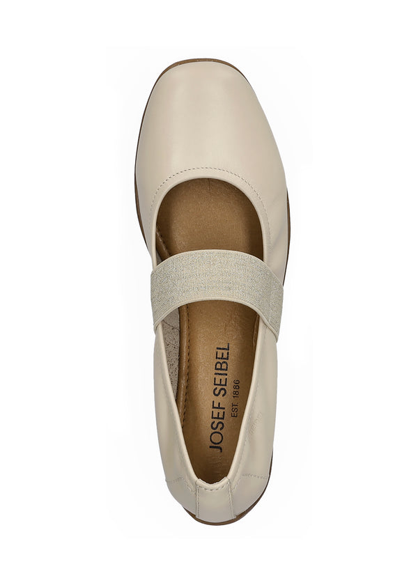 Ballerinat joustoremmillä - kermanvaalea nahka, Fenja