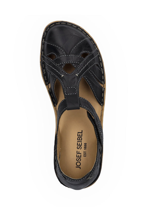 Closed-toe sandals - black leather, Rosalie 29