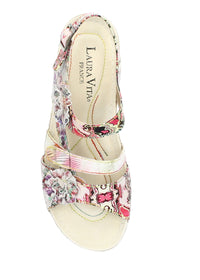 Sandaler - Brcuelo 06, flerfärgat mönster med rosa nyans, blomdekorationer
