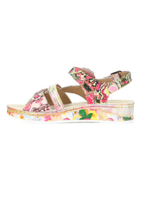 Sandals - Brcuelo 06, multi-colored pattern with pink hue, flower decorations