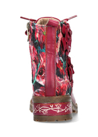 Bow ankle boots - Elcodieo 0422, powder-tone leather, floral patterns