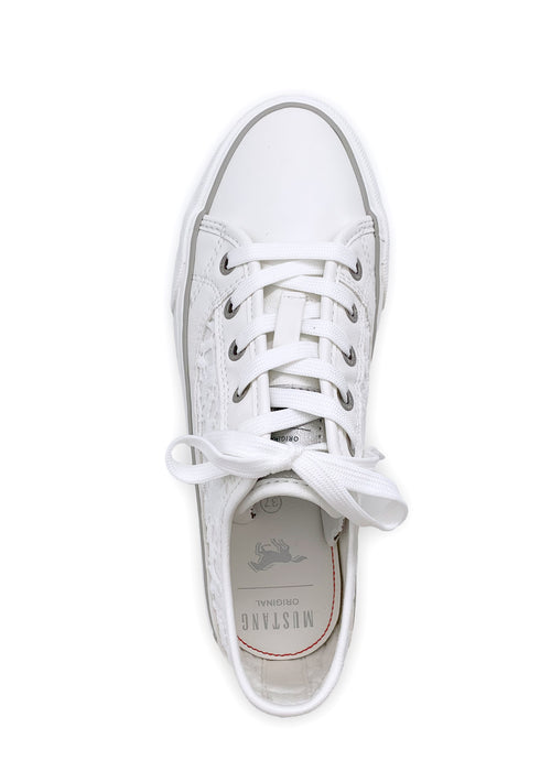 Lace sneakers - white, vegan