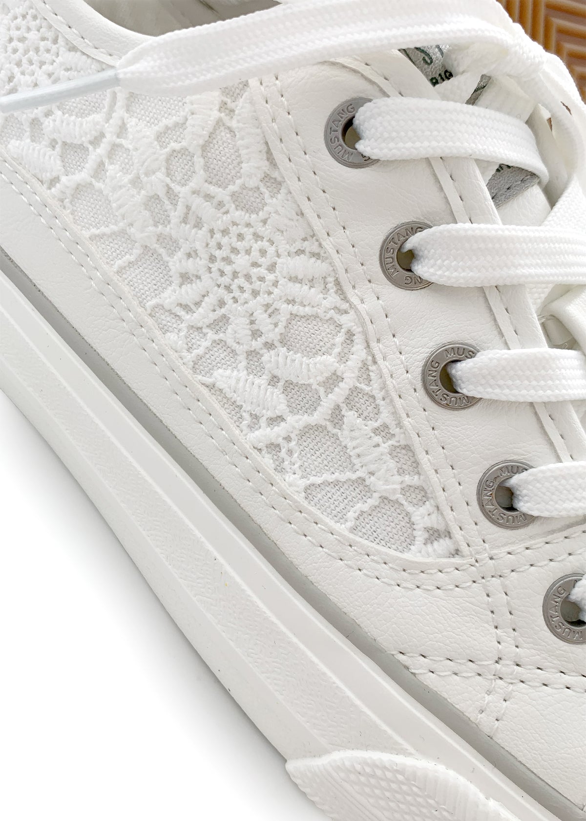 Lace sneakers - white, vegan