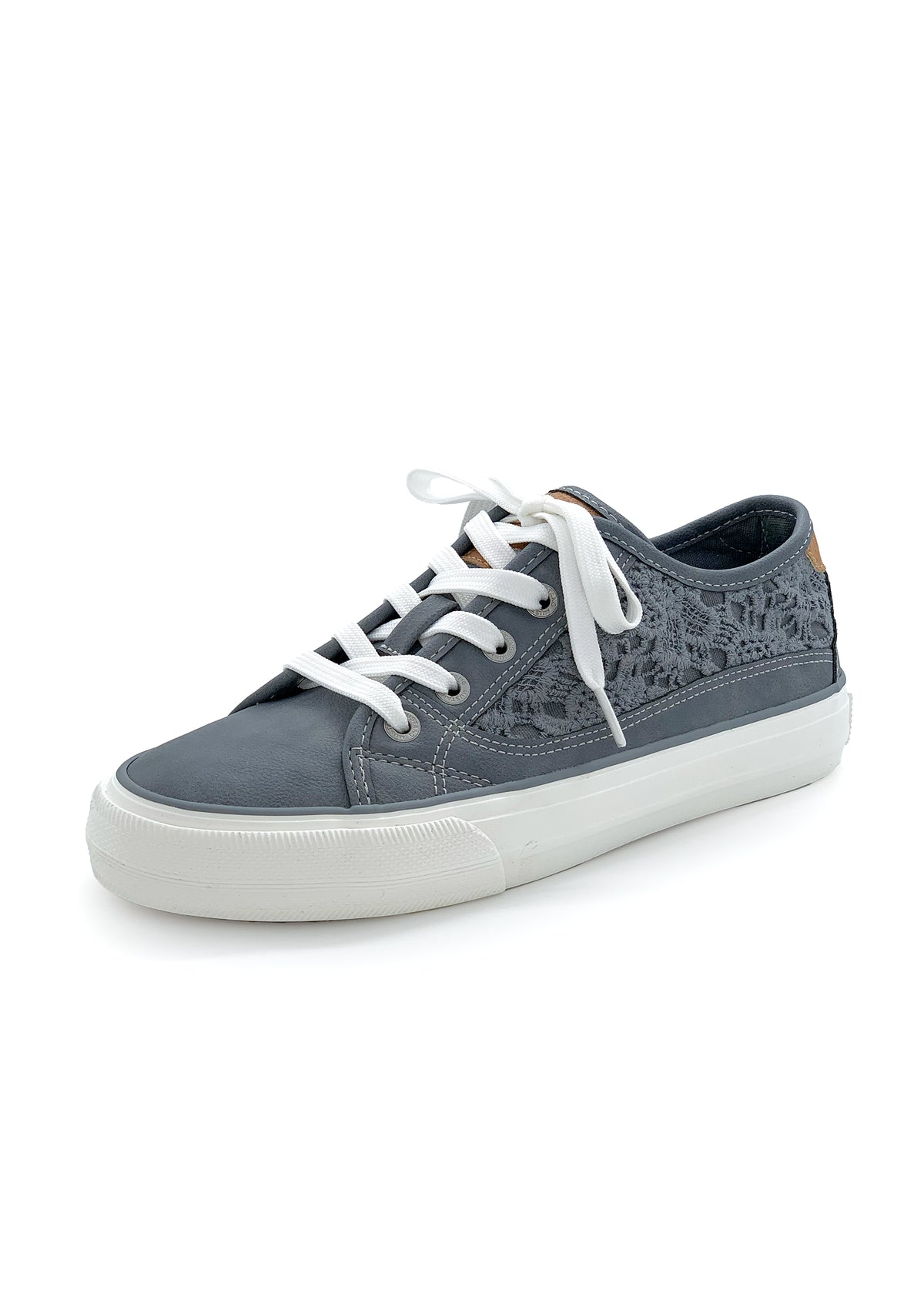 Lace sneakers - blue-grey, vegan