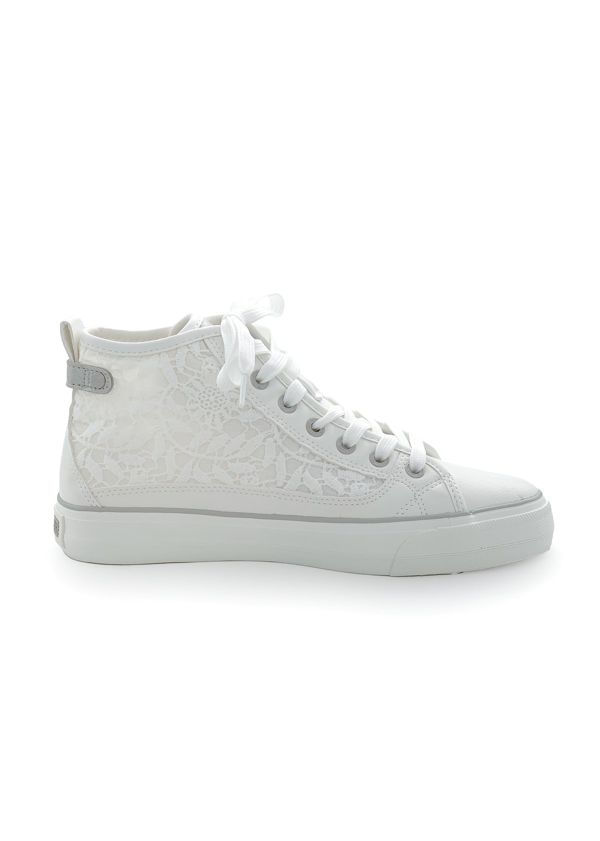 Strappy lace sneakers - white, vegan