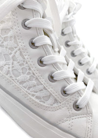 Strappy lace sneakers - white, vegan