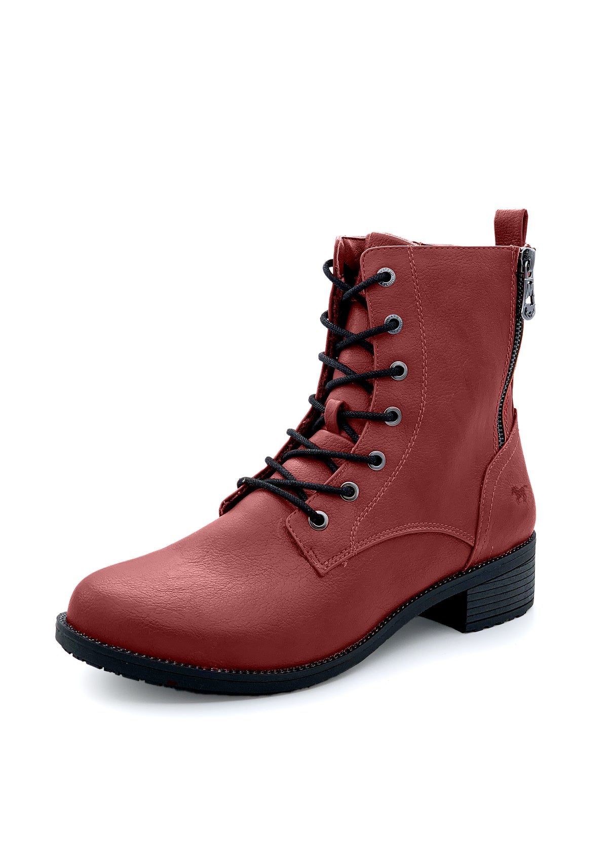 Ankle boots with stud heel - red
