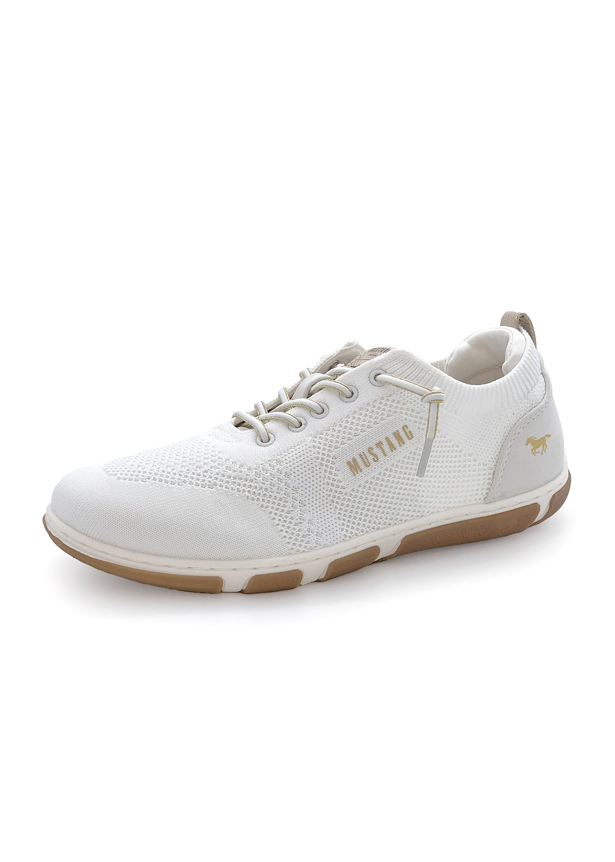 Sneakers with elastic bands - white textile