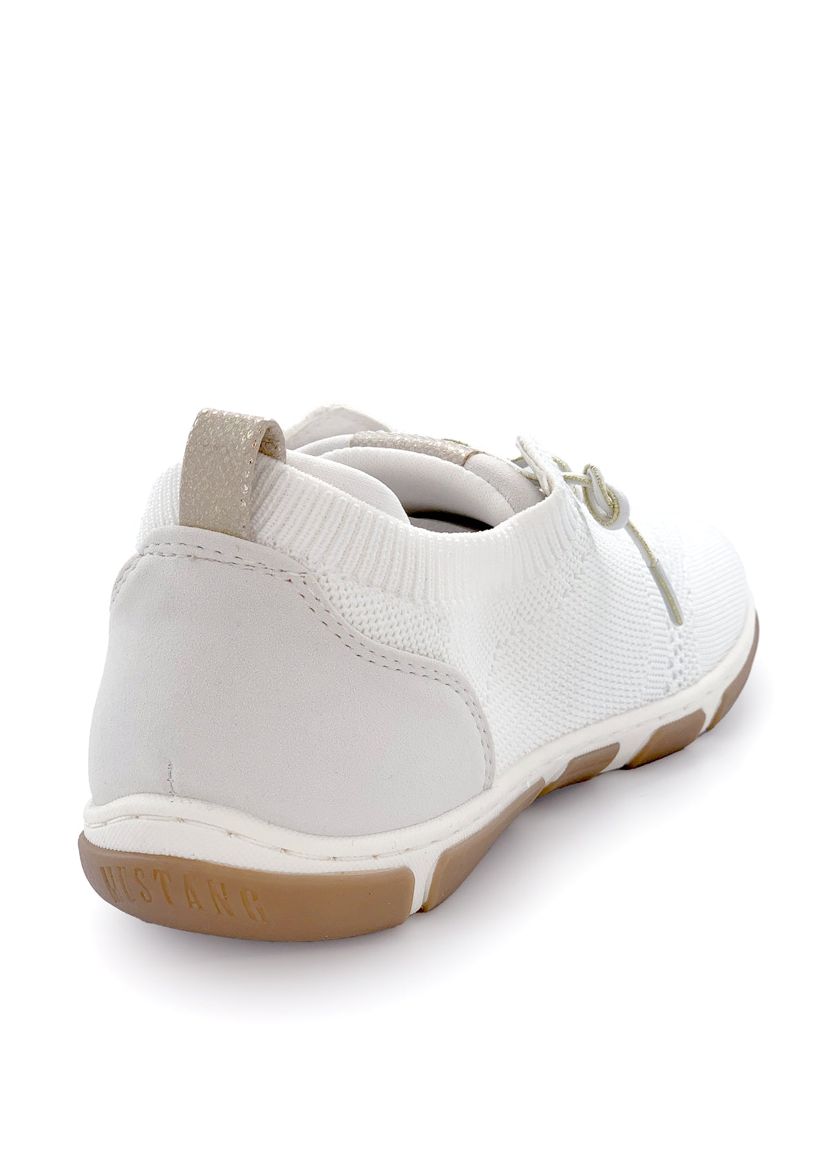 Sneakers with elastic bands - white textile