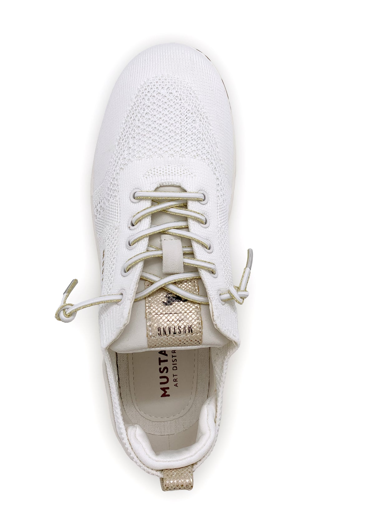 Sneakers med elastiska band - vit textil