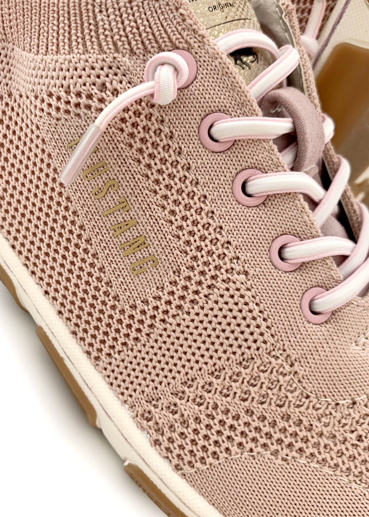 Sneakers med elastiska band - rosa textil
