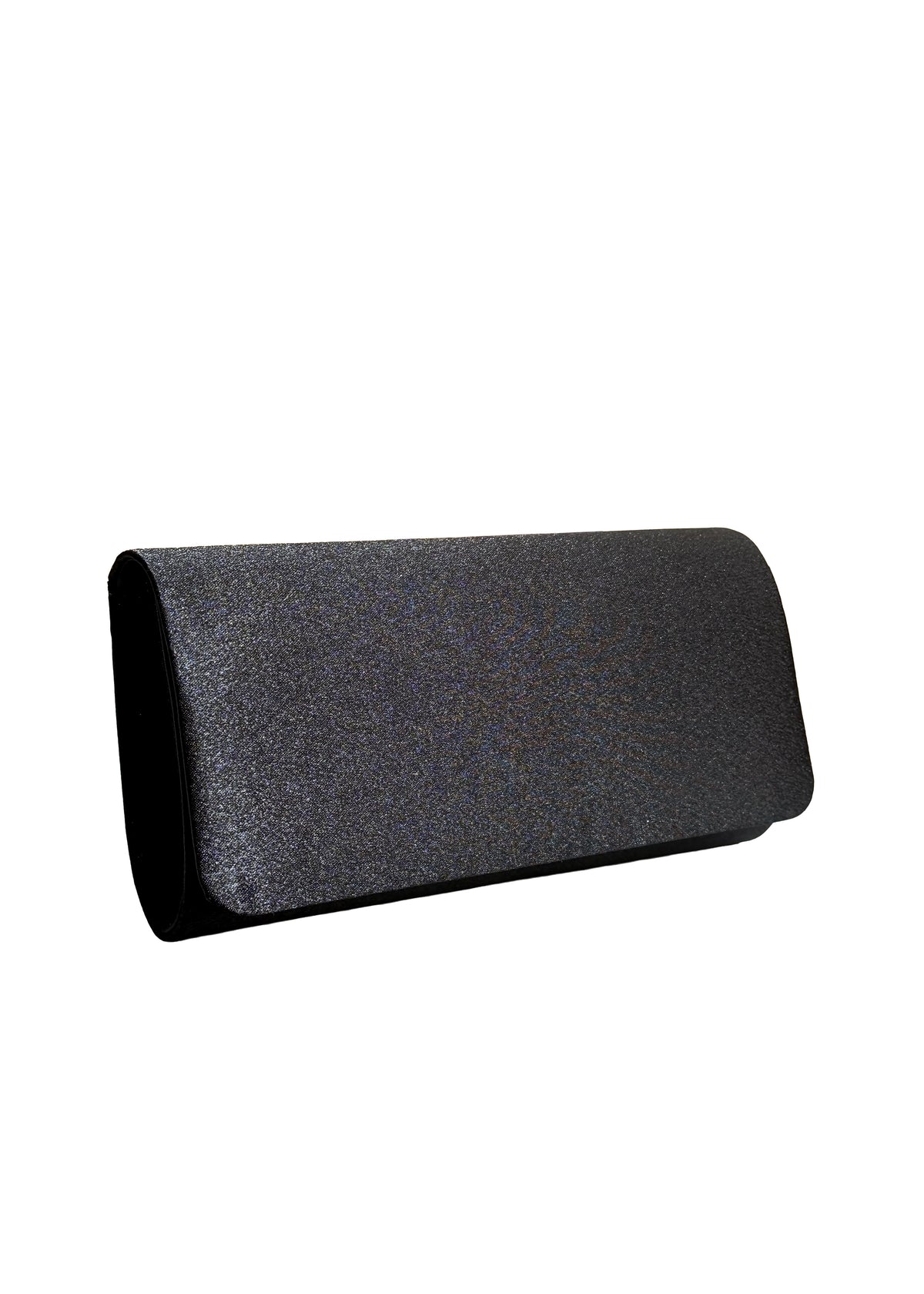 Women's evening bag - black satin, straight-line model