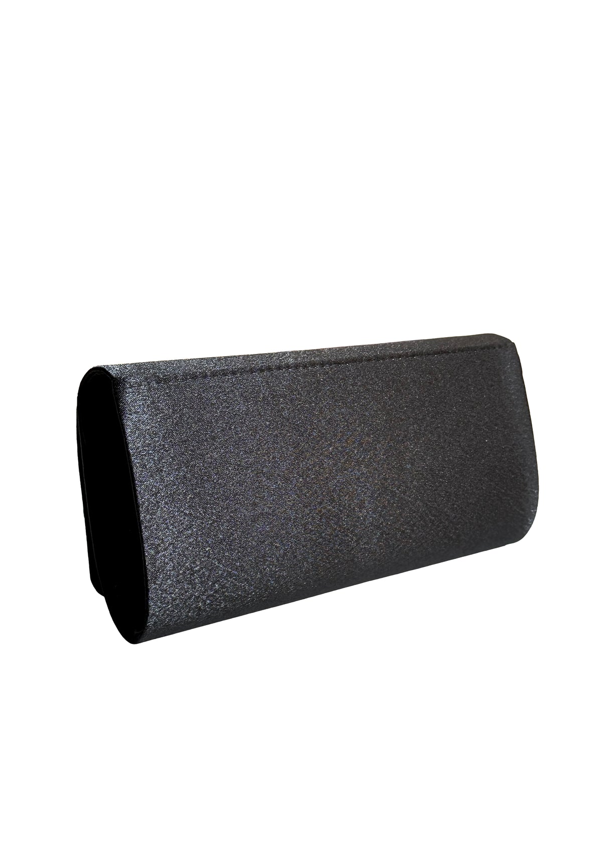 Women's evening bag - black satin, straight-line model