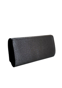 Women's evening bag - black satin, straight-line model