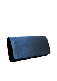 Women's Party Bag - Dark Blue Satin, Straight-lined Model