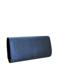 Women's Party Bag - Dark Blue Satin, Straight-lined Model